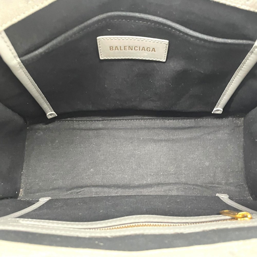 BALENCIAGA Hardware Small Tote Bag/Shoulder Bag, Gray Canvas and Leather with... - Picture 15 of 16